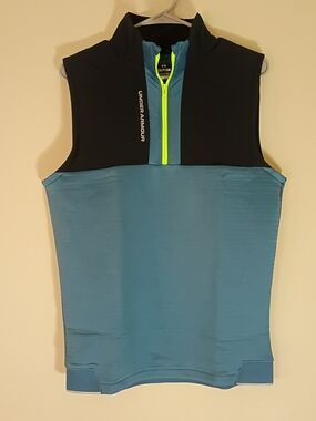 Under Armour Storm Daytona Golf Vest Teal Black 1/2 Zip 1373408-002 - NWT S